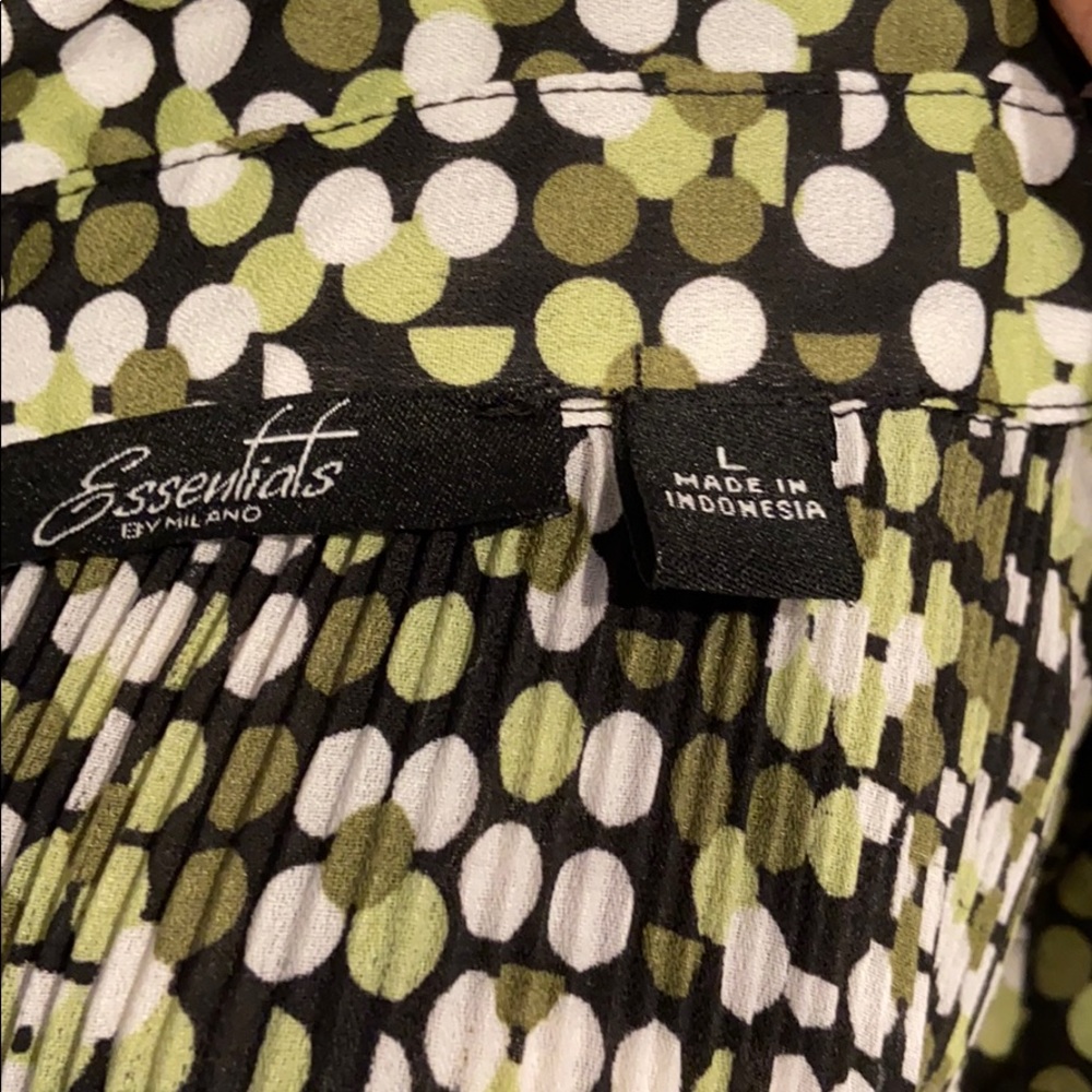 Essentials Green Polka Dot Button Down Shirt - image 5